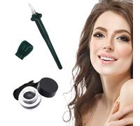 2 Pcs Silicone Eyeliner Tools set Waterproof Eyeliner Brush with Waterproof Long Lasting Eyeliner Gel Guide for Beginners Professionals Green Makeup Tools for Cat Eye Winged Liner Designs