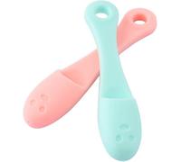 2 Pcs Silicone Face Cleaner Blackhead Remover Brush Cleanser Nose Pore Brush Finger Scruber Tool Facial Skin Cleaner Massage Brush Green and Red, Manual Facial Cleansing Brushes