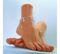 2 Pcs Silicone Female Foot Model, Realistic Fake Foot, Silicone Foot, Foot Fetish, Wrinkles on Soles, Realistic Silicone Feet, Fake Feet, for Jewerly Shoe Sock Sandal Display Art Collection