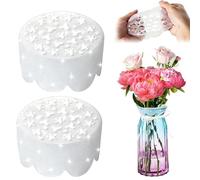 2 Pcs Silicone Flower Arranging Grid for Vases, Reusable Floral Holder with Star-Shaped Openings, Flexible Bouquet Arranger for DIY Centerpieces, Waterproof for Apartment Home Decor