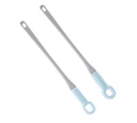 2 Pcs Silicone Foot Brush Long Handled Toe Gap Cleaning Brush, 15.7inch Soft Rubber Exfoliating Foot Scrubber for Shower, Comfort Grip Foot Brush for Seniors Elderly Men Women