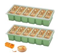 2 PCS Silicone Freezer Tray with Lid, Silicone Soup Freezer Moulds for Food, Soup Freezer Storage Containers for Freezing Large Ice Cube Tray Broth Sauce Butter