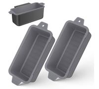2 PCS Silicone Grease Cup Liners for Blackstone 36 28 22 17 Inch Griddle,Reusable Grease Catcher Cup Liner Grill Grease Tray,Durable Drip Pans Blackstone Griddle Accessories,Grey