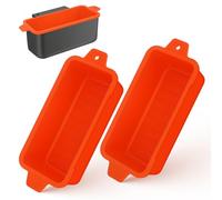 2 PCS Silicone Grease Cup Liners for Blackstone 36 28 22 17 Inch Griddle,Reusable Grease Catcher Cup Liner Grill Grease Tray,Durable Drip Pans Blackstone Griddle Accessories,Orange