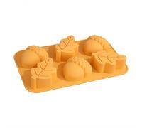 2 Pcs Silicone Gummy Molds,Leaf Silicone Moulds Non-Stick Chocolate Baking Molds Tiny Leaves, Chocolate Candy Cavity Non-Stick Hard Candy for Fondant Biscuits Cookie Wax Melts (1, Orange-Leaf)