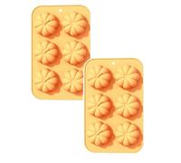 2 Pcs Silicone Gummy Molds,Leaf Silicone Moulds Non-Stick Chocolate Baking Molds Tiny Leaves, Chocolate Candy Cavity Non-Stick Hard Candy for Fondant Biscuits Cookie Wax Melts (2, Orange-Six Pumpkin)