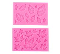 2 Pcs Silicone Leaf Moulds for Cake, Lollipop & Chocolate Decoration with Beautiful Leaf Modeling Design