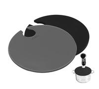 2 Pcs Silicone Lids, Sous Vide Lid Fits Up to 11" Pot, Black and Grey Temperature Control Lid for Precision Cooking, Sous Vide Tool Prevents Water Evaporation and Retain Flavor for Stock