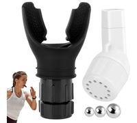 2 Pcs Silicone Lung Exerciser and PVC Mucus Clearance with 3 Balls Set, Handheld Deep Breathing Exerciser, Portable and Adjustable Breathing Trainer for Sports Lovers, Athletes(Black, White)