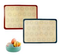 2 PCS Silicone Macaron Baking Mats - Reusable, Non - Stick & Washable Baking Tray Mats for Macarons, Cakes, Breads, Roasted Veggies & Chicken