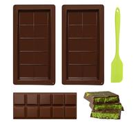 2 Pcs Silicone Moulds for Chocolate Bars, Chocolates Mould Deep with Scraper, Big Thick Chocolates Bar Moulds for Chocolate Candy Cake