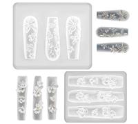 2 Pcs Silicone Nail Art Flower Molds, Cute Silicone Nail Art Molds Tools for Charms, Exquisite Template Decorations Supplies for Women, Making Tool Decor Accessories
