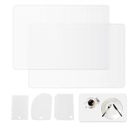 2 PCS Silicone Pad, 30 * 40 cm Translucent White Desk Mat, Non-Slip Silicone Sheet, Craft Mat, Dining Table Mat for Children, Heat Resistant Kitchen Worktop Protector, Craft Painting Baking Mat