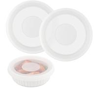 2 PCS Silicone Replacement Lids Storage Covers for Corningware 24oz Round Baking Dish, Microwave Food Cover, Airtight & Transparent, Microwave, Dishwasher Freezer Safe (Baking Dish Not Included)