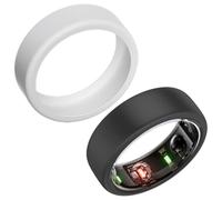 2 Pcs Silicone Ring Protectors for Gym, Medium Size Anti-Scratch Shockproof Ring Covers, Flexible Soft Ring Guards for Workout, Manual Labor & Daily Use, White & Black