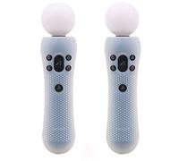 2 pcs Silicone Rubber Cover Anti-Slip Protective Skin Case for Playstation PS4 VR Move PS Move Motion Controller White