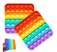 2 PCS Silicone Sensory Fidget Toy for Kids and Adults, Fidget Poppers for Toddlers, Pop Fidget Toy, for Fun/Learning/Relaxation for Teen Women Men Boys Girls (Square)