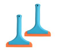 2 PCS Silicone Shower Squeegee, Blue Glass Scraper, Car Water Blade, Window Cleaner Tool, Shower Screen Wiper, Small Squeegee for Window, Glass, Mirror, Shower Door, 19 X15 X 3 cm