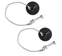 2 PCS Silicone Sink Bath Plug with Chain, Bath Plug And Chain, Pedestal Bathroom Sink Plug for Kitchen Bath Sink Drain Stopper Plug (4.2cm with Screw)