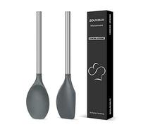 2 PCS Silicone Spatula Set，Non-Stick BPA Free Heat-Resistant Basting Stainless Steel Handle Kitchenware for Cooking, Baking, Mixing