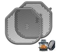 2 PCS Silicone Splatter Shield Heat-Resistant Splash Guard for Ninja Crispi Pro Glass Air Fryer -Replacement Parts AS101CY,Compatible with Ninja Crispi Pro Accessories & Crisp Containers (Grey)