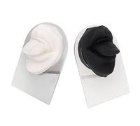 2 Pcs Silicone Tongue Mouth Model, High Simulation Human Tongue Mouth Mold, Black and White Reusable Tongue Display Model with Acrylic Bracket, for Lip Nail and Tongue Nail Punctur