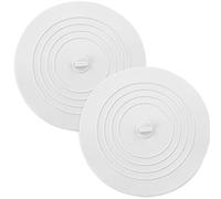 2 PCS Silicone Tub Stopper, Universal Sink Plug Drain Plug, 6 Inches Drain Stopper Cover for Kitchen Bathroom Laundries (White)