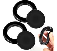 2 PCS Silicone Umbrella Hole Ring Plug and Cap Set, 2 Inch Patio Table Umbrella Hole Ring, Parasol Hole Ring for Glass, Outdoors, Patio Table, Deck, Yard (Black)