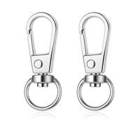 2 Pcs Silver Metal Lobster Claw Swivel Snap Hook Key Chain Hooks Lanyard Key Chain Clips DIY Claw Clasps for Jewelry Purse Jewelry Making Bags Keychain Connector Art Crafts