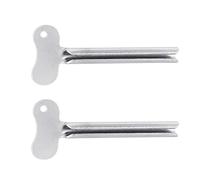 2 Pcs Silver Metal Tube Squeezer Keys, Toothpaste Metal Hair Dye Color Key Roller Dispenser Tool Durable Processing,Toothpaste and Hair Color Dispenser Tool, Daily Living Tube Squeezing Aids