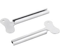 2 Pcs Silver Metal Tube Squeezer Keys, Tube Toothpaste Squeezer Keys Metal Hair Dye Color Key Roller Dispenser Tool Durable Processing, Daily Living Tube Squeezing Aids