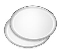 2 Pcs Silver Round Stainless Steel Tray,11.02 inch Decorative Tray, Dish Plate,Serving Platter, Diameter 28cm Jewelry Cosmetics Organizer,Tea/Fruit Storage Tray