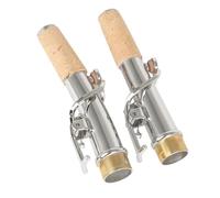 2 Pcs Silver Saxophone Neck Straight Neck And Curved Neck Woodwind Instrument Accessories Saxophone Repair Parts