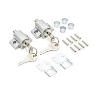 2 Pcs Silver Sliding Patio Door Lock, Sliding Door Lock for Additional Security. Supplied with Fixtures and Fittings. Universal Lock Suitable for Most Door Types.