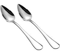 2 Pcs Silver Spoon Grapefruit Spoon Stainless Steel Grapefruit Spoon, Spoon for Citrus Fruit Watermelon Kiwi Dessert, Serrated, Special Spoons