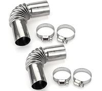 2 Pcs Silver Stainless Steel Air Diesel Parking Heater Exhaust Pipe Tube Elbow Connector for Webasto Eberspacher Diesel Boat Heater 13cm Exhaust Pipes Tips Emissions Replacement Parts (24mm)