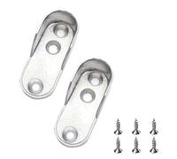 2 Pcs Silver Wardrobe Rail Bracket, 3 Hole Oval Wardrobe Rail Support With Screws, Sturdy and Durable Clothes Rails Brackets, Suitable for Various Furniture, Wardrobes, Cloakrooms, Etc