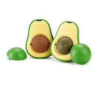 2 Pcs Silvervine Catnip Ball Edible, Cat Wall Treats with Kitten Chew Toy, Adhesive Wall Mounted Treats for Licking and Biting, ABS Plastic, Catnip and Silvervine