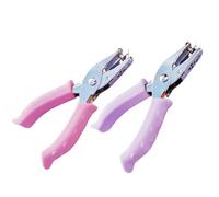 2 Pcs Single, 1/4" Paper Punches with Soft Grip Handles, One Hole Punch for Kids and Adults, Small for Paper Crafts in Home, Office (Pink and Purpe)