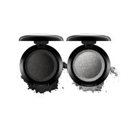 2 PCS Single Black & Silvery Grey Glitter Eyeshadow Long-lasting Waterproof High Pigment Eye Shadow with Smooth Texture Buildable and Blendable for Smoky Eye Makeup