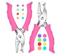 2 Pcs Single Hole Punch, 1/8" and 1/4" round hole puncher with Soft Grip for Home Office and Classroom Handheld Circle Small Paper Punch for Scrapbooks Crafts Tickets Tags Pink