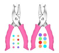 2 PCS Single Hole Punch, 3MM and 6MM Handheld Hole Puncher with Soft Grip Handle for Paper & Card, Metal Single Hole Punch for Crafts, Scrapbooks, Tickets, Tags (Pink)