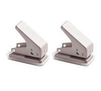 2 Pcs Single Hole Punch, Mini Paper Cards Punch 6mm Hole Puncher for School Office Scrapbook Notebook Tickets - 10 Sheets Capacity - Light Brown