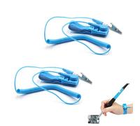 2 PCS Single Loop Anti Static Wrist Straps Discharge ESD Wrist Strap Grounding Bracelet with Grounding Wire and Alligator Clips Ground Yourself to Prevent Build Up of Static Electricity