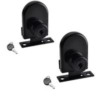 2 Pcs Single Swing Glass Cabinet Lock,Safety Lock,Zinc Alloy Glass Door Locks Display Cabinet Replacement Locks for 5-8mm,Black (Keys Different, Single Glass Lock 408)