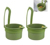 2 PCS Sink Food Catcher, Food Catcher Sink, Hanging Sink Strainer Basket, Over Sink Colander for Kitchen, Food Drain Basket with Efficient Waste Interception, Choice, Green