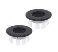 2 Pcs Sink Overflow Cover, Black Bath Overflow Ring and Sink Hole Cover, Durable Black Brass Basin Drain Insert for Bathroom and Kitchen Sinks, Easy Replacement Overflow Hole Trim