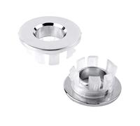 2 Pcs Sink Overflow Rings, Refined Copper Basin Overflow Covers, 22-24mm Sink Hole Inserts, Ideal for Bathroom and Kitchen, Silver Finish