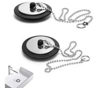 2 Pcs Sink Plug with Chain, 40mm Stainless Steel Universal Bath Plug,Drain Stopper, Bathroom Sink Plug Replacement, for Bathroom and Kitchen