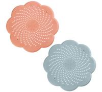 2 Pcs Sink Strainer Protector Silicone Shower Drain Cover Drain Hair Catcher Drain Covers Drain Protector for Showers Bathtub Bathroom and Kitchen Blueand Pink
